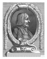 ritratto di Alessandro algardi nel un ovale telaio decorato con un' ghirlanda, Guillaume valletto, 1697 - 1704 foto