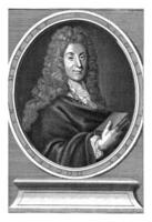 ritratto di il francese chimico nicolas Lemery, frans Pilsen, 1710 - 1784 foto