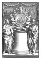allegoria di il nuovo testamento con Cristo e John il battista, Abramo de blois, dopo gerardo de lairessa, 1651 - 1679 foto