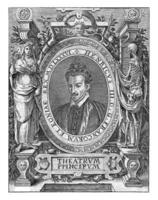 teatro principium, hendrick golzio, dopo hieronymus Wierix, c. 1587 - c. 1620 foto