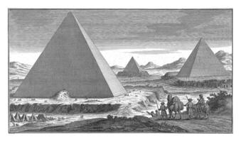 paesaggio con tre piramidi, jan caspar Filippo, 1732 - 1733 foto