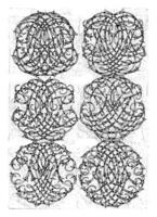 sei grande monogrammi abcd-fghi, daniele de lafeuille, c. 1690 - c. 1691 foto