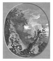 paesaggio con cascata, antonio abbronzatura, giovanni abbronzatura, dopo claude Giuseppe vernetto, 1754 - 1842 foto