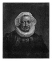 ritratto di aechje claesdr., jan fuochista, dopo rembrandt furgone rijn, 1734 - 1785 foto