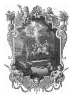 cartiglio con il adorazione di il pastori, jan caspar Filippo, 1736 foto