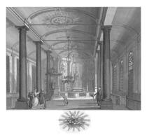 interno di il Chiesa di amore nel amsterdam, daniele velwaard io, dopo derk Anthony furgone de verruca, 1791 foto