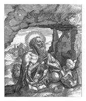 il penitente Gironimo, hieronymus Wierix, 1590 - 1638 foto