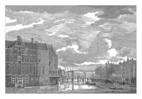 Visualizza di il rondella e il halvemaans ponte nel amsterdam, il coppiere, dopo jan de Beijer, 1774 - 1783 foto