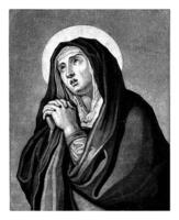 Maria come mater dolorosa, pietro schenk io, dopo charles Le bruno, 1670 - 1713 foto