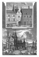 regulierspoort e il Locanda de munt nel amsterdam, jan va bene, dopo sconosciuto, 1782 foto