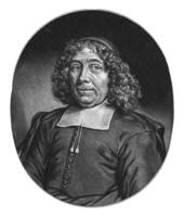 ritratto di gerardo havicus, Giacobbe Gola, 1675 - 1699 gerardo havicus, teologo nel amsterdam. foto