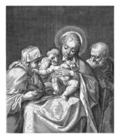 santo famiglia con santo anna, dominicus custode, c. 1579 - c. 1615 foto