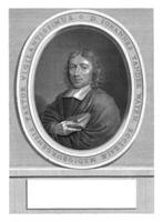 ritratto di johannes furgone der Waaijen, johannes willemsz. Munnickhuysen, dopo Zaccaria blijhooft, 1672 - 1721 foto