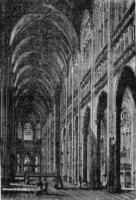 interno di st. ouen nel Rouen, Vintage ▾ incisione. foto