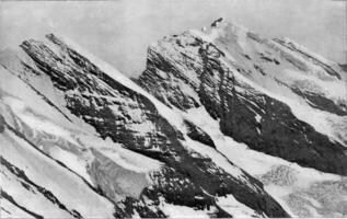 il doldenhorn e il Frundenhorn come esempi di montagna formazione di raddrizzatura il strati, Vintage ▾ incisione. foto