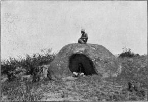 bloccare di granito scavato su di il vento, Vintage ▾ incisione. foto