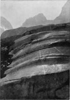 roches montuosi nel il valle di Bregaglia, Vintage ▾ incisione. foto