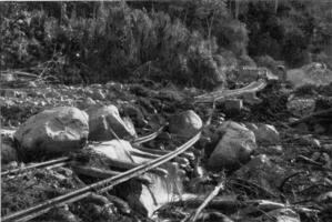 selvaggio acqua nel un' tropicale paesaggio, Vintage ▾ incisione. foto