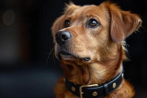 ai generato sicurezza orientati design per notte passeggiate riflessivo animale domestico collare. foto