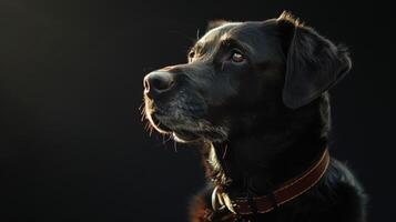 ai generato cane con un' cane collare professionale fotografia foto