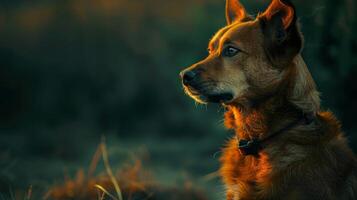 ai generato cane con un' cane collare professionale fotografia foto