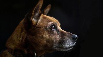 ai generato cane con un' cane collare professionale fotografia foto