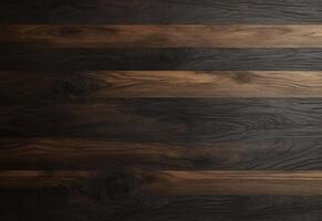 ai generato tavolo superiore Visualizza buio legna struttura foto