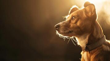 ai generato cane con un' cane collare professionale fotografia foto