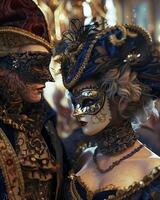 ai generato medievale francese masquerade palla foto