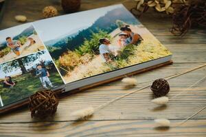 premio foto libro famiglia, grande taglia, di legno coperchio, solido pagine, qualità stampa.