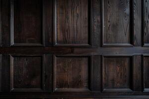 ai generato classico parete con Vintage ▾ buio Marrone legna pannelli . generativo ai foto