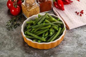 vegano cucina - bollito verde fagiolo foto