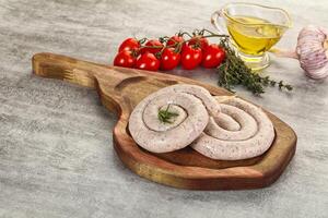 naturale spirale salsiccia per griglia foto