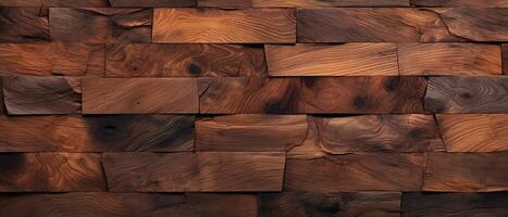 ai generato decorativo di legno Marrone barre. legna struttura sfondo striscione. foto