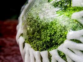 plastica film avvolgere proteggere per broccoli verdura di plastica avvolgere foto
