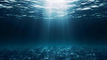 ai generato subacqueo Visualizza di buio blu oceano superficie. creato con generativo ai foto