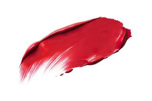 ai generato colorato rossetto swatch con macchie e sbavature isolato su bianca sfondo. creato con generativo ai foto