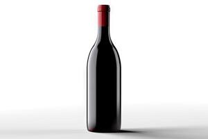 ai generato Borgognotta rosso vino bottiglia su così tardi bianca sfondo elegante vino presentazione. creato con generativo ai foto