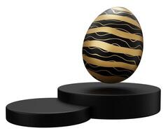 Pasqua uovo podio piedistallo. 3d rendere illustrazione isolato su bianca sfondo foto