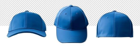 ai generato impostato di blu cappello modello modelli assortito visualizzazioni, generativo ai foto