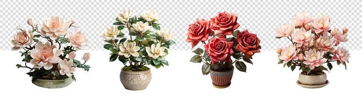 ai generato rosa ornamentale pianta collezione, generativo ai foto