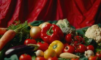 ai generato fresco verdure su il tavolo. selettivo messa a fuoco. cibo sfondo. foto