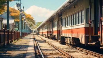 ai generato giapponese Vintage ▾ treno stazione foto