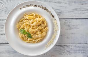 porzione di fettuccine Alfredo foto