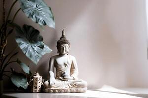 ai generato Budda statua fatto di marmo foto