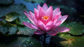 ai generato un' bellissimo acqua giglio fiore foto