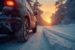 ai generato inverno guida suggerimenti per il tuo auto foto