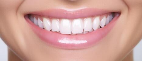 ai generato denti imbiancamento dentale clinica, cosmetico odontoiatria foto