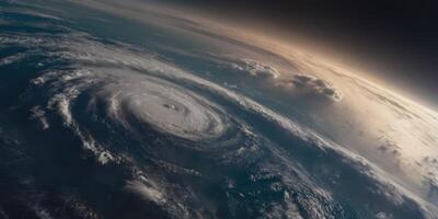 ai generato il epicentro di il tempesta visto a partire dal spazio. foto