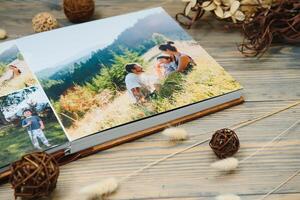 premio foto libro famiglia, grande taglia, di legno coperchio, solido pagine, qualità stampa.